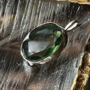 Green Glass 925 Silver Pendant